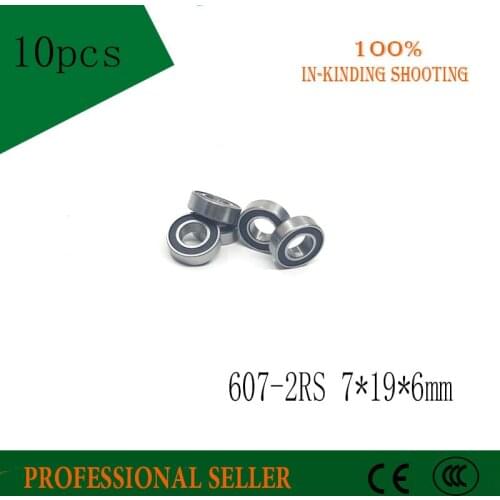 10PCS Free Shipping 607-2RS 6072rs 607RS 60017-2RS ABEC-5 bearing steel toy bearing ball bearing 7*19*6mm