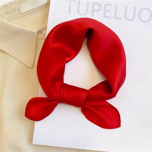 100% Real Silk Scarf for Women Hair Band Bandana Small Square Shawls and Wraps Design Print Neck Scarves Female Bag Tie Foulard