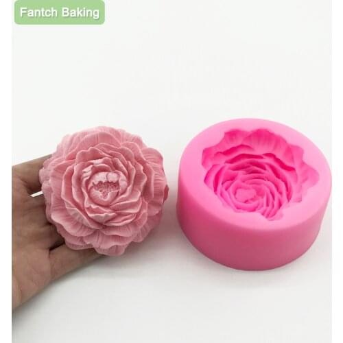 2021new Big Flower Moulds Silicone Fondant Cake Soap Jelly Ice Chocolate Decoration Baking Tool 3D Rose Mold Clay Resin Art DIY