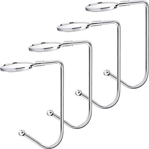 Behogar 4pcs Portable Alloy Christmas Stocking Holder Hook Hanger Hanging Tools with Non-Skid Rubber for for Xmas Tree Fireplace