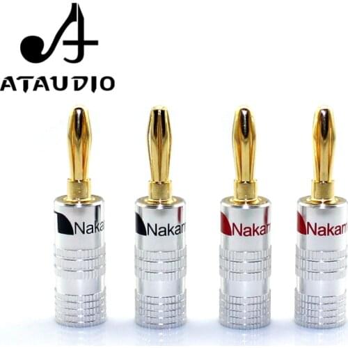 ATAUDIO 4pc Hifi Nakamichi Banana Plug High Quality Gold-Plated 24K Banana Jack