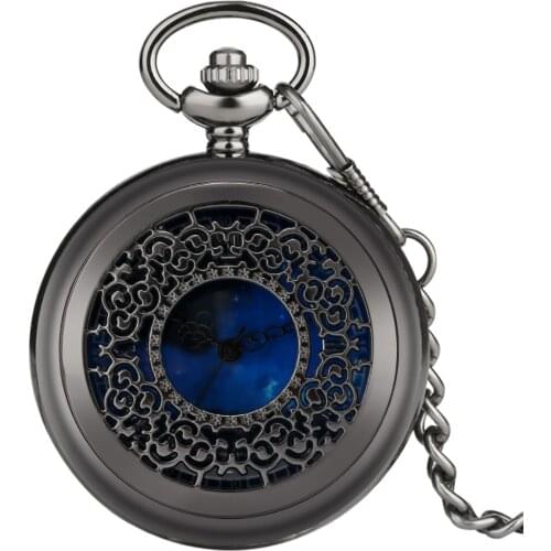 Retro Starry Sky Dial Alloy Hollow Pattern Case Pocket Watch Women Men Pendant Necklace Chain Quartz Clock Birthday Gift Relogio