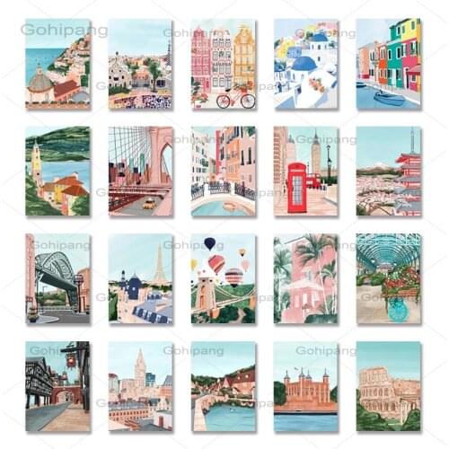 Famous City Landscape Posters and Prints Paris London Tokyo Canvas Paintings for Living Room Decorative Picture for Home Decor