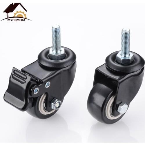 Myhomera Furniture Caster 1.5 inch 40mm 360 Rotatable Heavy Duty 50kg Screw Swivel Castor Wheels Trolley Rubber Brake Protective