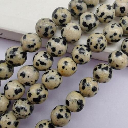 8MM Dot Stone Round Loose Beads Strand 15.5 Inch Jewelry Making B203