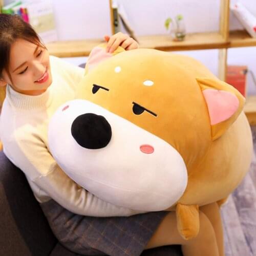 Cute Shiba Inu doll fat puppy soft toy giant cartoon corgi dog sleeping pillow for chilrend girl birthday gift 39inch 100cm