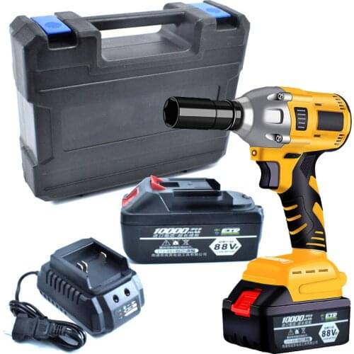 Powerful Impact Wrench Brushless Electric Wrench, Long Standby High Torque Rechargeable Cordless Lithium Battery Wrench