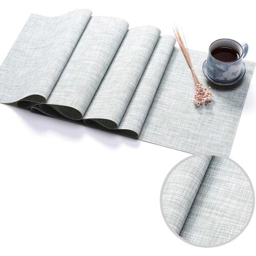 Table Runner Heat-Resistant Home Dining PVC Woven 180*30cm Washable European Simple 180cm Anti-mildew Tablecloth Decoration