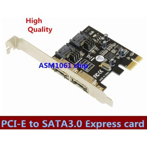 High Quality 5pcs/lot PCI-E to SATA3.0 PCIE SATA3 expansion card ASM1061 support system startup