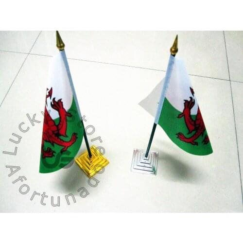 Flag stand Square base using for the desk Plastic Material Plastic painting in gold silver color