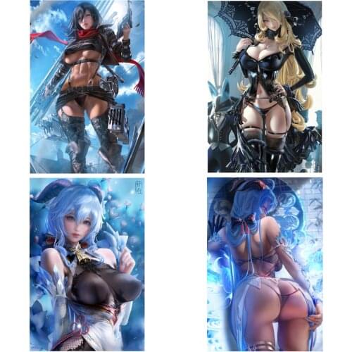 Genshin Impact League of Legends Canvas Poster Sexy Game Poster Japanese Game Anime Poster Room Home Wall Decoration Painting