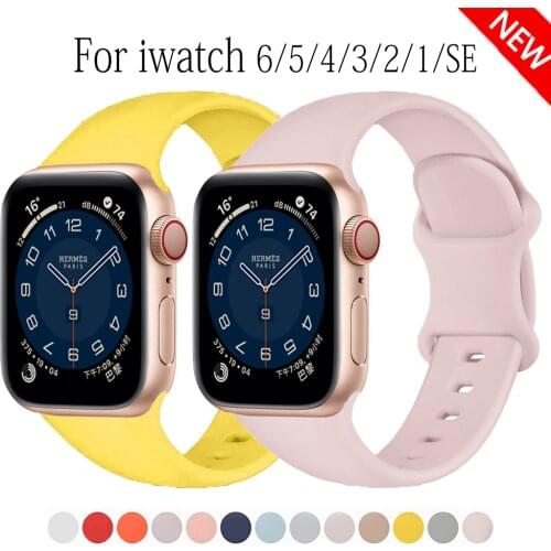 Smartwatch Strap For Apple Watch band 44mm 40mm 38mm 42mm 44 mm Rubber Silicone wristband correa bracelet iWatch 6 band SE 5 4 3
