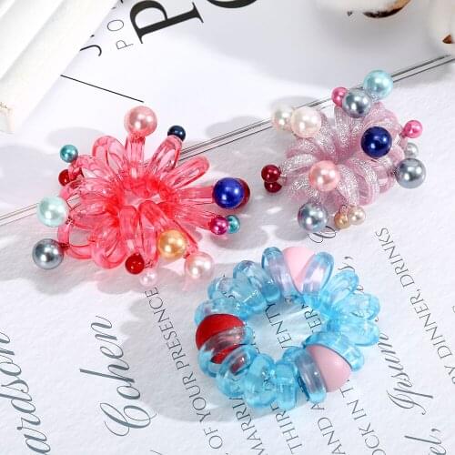 Haimeikang Random 1pcs Hair Rope Scrunchies Elastic Hair Bands For Women Pearl Fashion Ties Ponytail Holder Hair Accessories