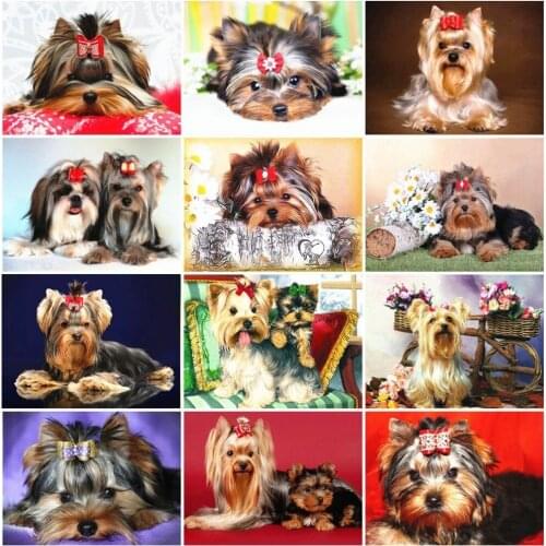 Christmas 5D Diy Diamond Painting Dog Diamond Embroidery Animal Cross Stitch Mosaic Home Decoration Gift Frameless