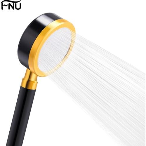 Handheld Aluminum Shower Head for Bathroom Durable Round High Pressure Shower Nozzle Black Color Water Saving Showerheads