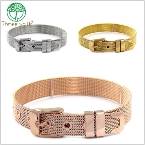 Stainless Steel Mesh Keeper Brand Bracelet Can Fit Slide Charms Bracelets for Mothers Day Gifts Design Jewelry