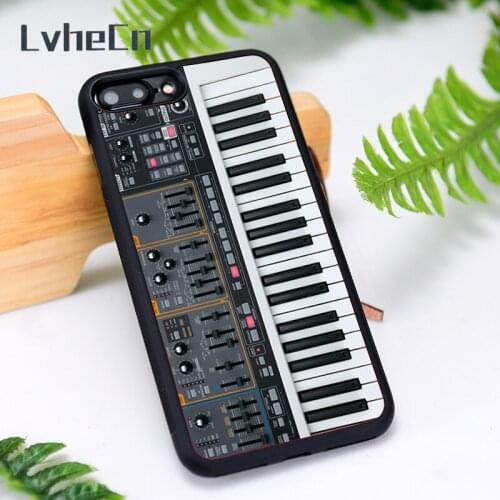 LvheCn Silicone Rubber Phone Case Cover for iPhone 6 6S 7 8 Plus X XS XR 11 12 Mini Pro Max DJ Keyboard Synthesizer