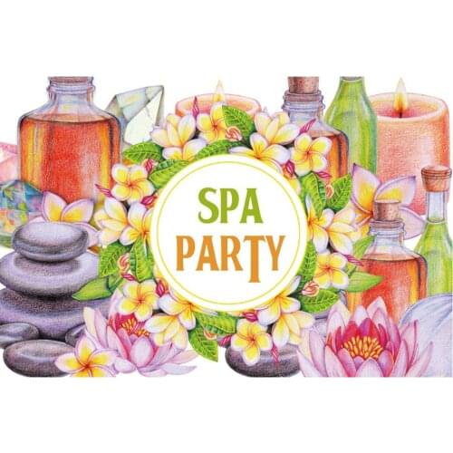 Spa Party Backdrop Wine and Flowers Photography Background Celebration Photo Booth Studio Decor