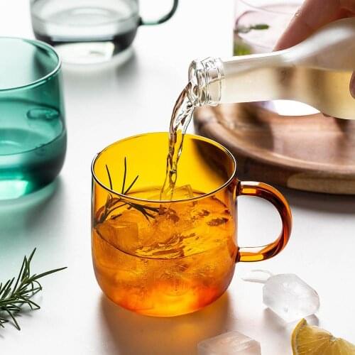 Creative Glass Mug Milk Tea Coffee Cup Colored Mugs Home Bar Drinkware Couple Gifts Heat Resistant Healthy Drink Glasses