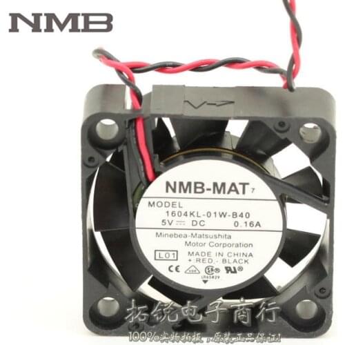 For NMB 1604KL-01W-B40 4010 4cm 5V 0.16A two-line double ball bearing fan