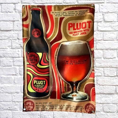 Brewing Juice Classic Wine Whiskey Banner Wall Hanging Beer Flag Retro Bar Pub Club Man Cave Wall Decor Black Party Poster Gift