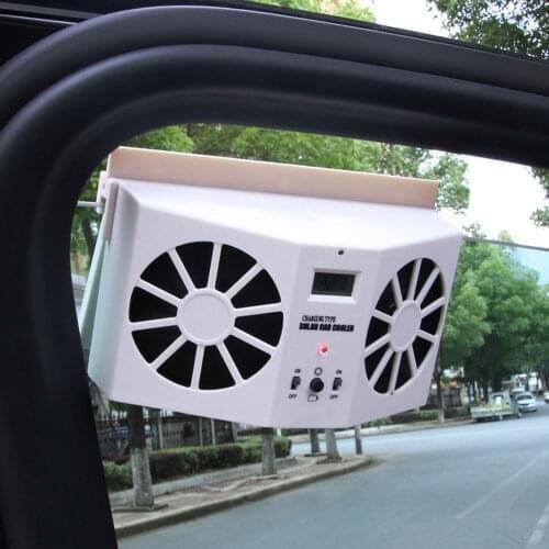 Solar-powered Charge Exhaust Fan Car Window Air Vent Exhaust Fan Auto Air Vent Cool Cooling The Battery Charge Radiator Fan
