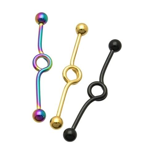 Body Jewelry 14 Gauge Titanium Plated Industrial Circle Barbell 1.6*38*5mm Steel Barbell