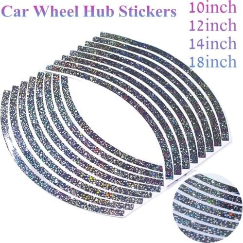 10/12/14/18inch Colorful Star Motorcycle Night Cycling Stripe Sun Protection Waterproof Wheel Rim Wheels Stickers Accessories