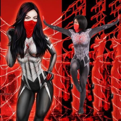 2021 Cindy Moon Silk Costume Cosplay Movies Superhero Cosplay Costume Bodysuit Jumpsuit Halloween Costumes For Women/Girs