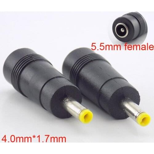 5pcs 5.5mm X 2.1mm DC Female To 4.0mm X 1.7mm Male DC Power Plug Adapter Connector for av pc Computer Jack Notebook Laptop