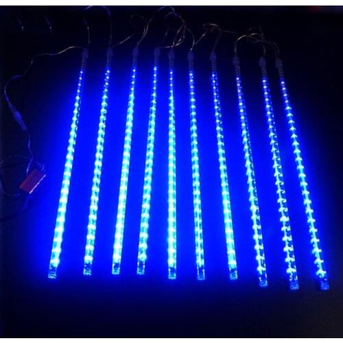 50CM Outdoor RGB Tube 10 tubes Meteor Shower Rain Tubes String Lights 12V 7V Waterproof For Christmas Wedding Party Decoration