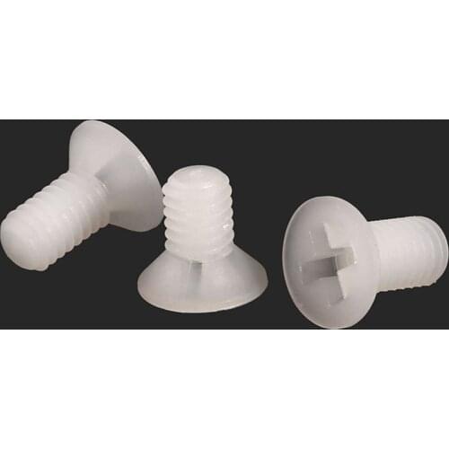 White Countersunk Head Cross Insulated Nylon Screw KM GB819 Philips Flat Head Nylon Bolts Plastic Micro Screws M2.5 M2 M4 20PCS