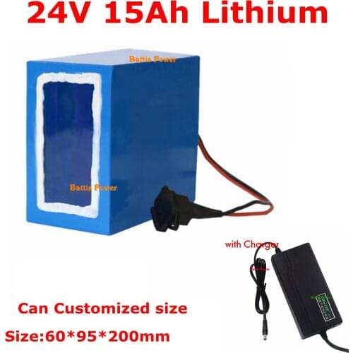 Brand Cells 24v 15ah Battery Pack Lithium Li-ion 24v Bms for Electric Bike Battery 24v 500w Bike 15ah Motor 24v 350w +2A Charger