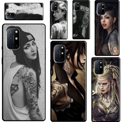 Sexy Sleeve Tattoo Girl For OnePlus 9 Pro 7 8 Pro 7T 8T 9R Case For Realme 8 Pro GT C3 C15 C21 Q3 6 7 Pro 7i Cover