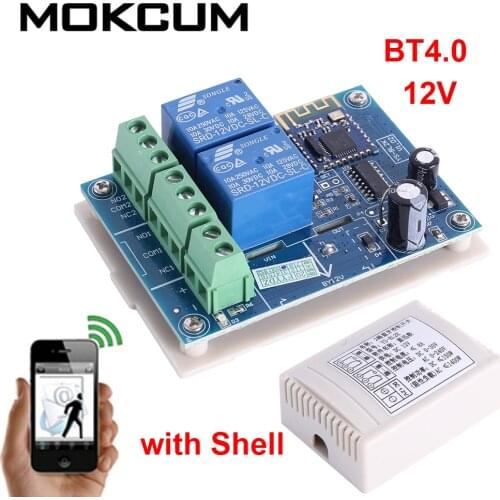 DC 12V / AC 220V 8A 2-Channel Wireless Bluetooth Relay Module 2Bit Self-locking/Momentary Switch Timer Delay Controller