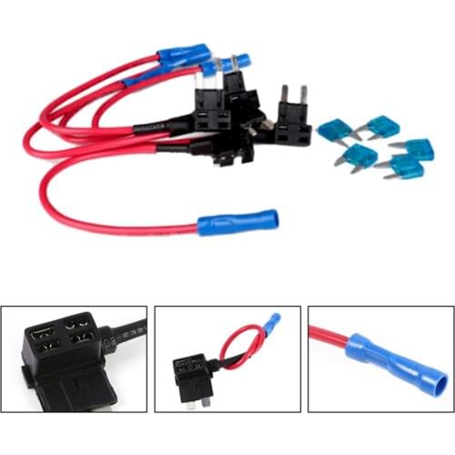 5pcs 15A Add Circuit Mini Blade Fuse Boxe Holder ACS ATO ATC Piggy Back Tap Fuse Box Holder DIY Fusible