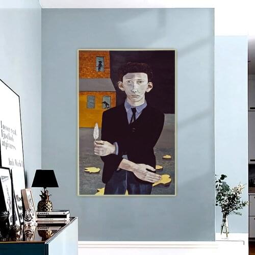 Man with a feather by Lucian Freud Canvas Oil Painting Artwork Aesthetic Decorative Picture Wall Hanging Decor Home Decoration