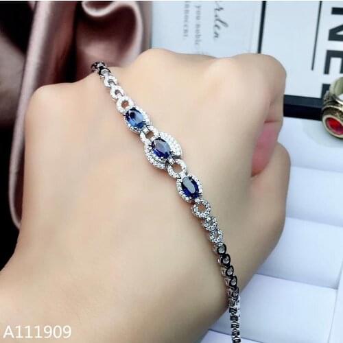 KJJEAXCMY boutique jewelry 925 sterling silver inlaid Natural sapphire Womens Bracelet support detection fine