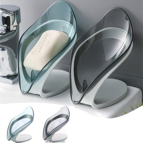 Leaf Shape Soap Box Drain Soap Holder Box Bathroom Shower Soap Holder Dish Storage Plate Tray Bathroom Supplies Bathroom Gadgets