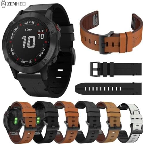 22mm Watchband For Garmin Fenix 6/6 Pro Leather Strap Quick Release Easy Fit Watch Band for For Garmin Forerunner 935 945