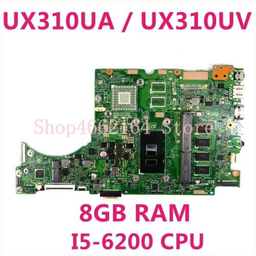 UX310UA motherboard I5-6200 CPU 8GB RAM Mainboard REV2.0 For ASUS UX310U UX310UV UX310UQ UX310UA Laptop motherboard 100% Tested