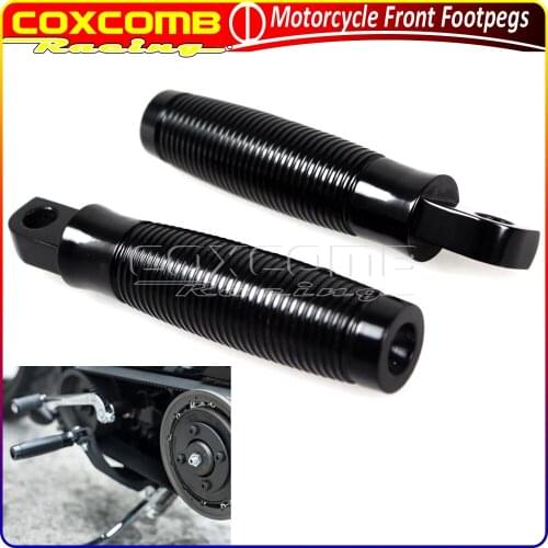 1Pair Motorcycle Aluminum Front Rear Beehive Foot Pegs Old School Footrest For Harley Sportster Dyna Road King Custom Cafe Racer