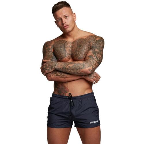 2020 Summer Men Casual Beach Shorts Athletic Gym Sports Training Shorts Elastic Waist Lace-up Running Shorts Mens Tracksuit