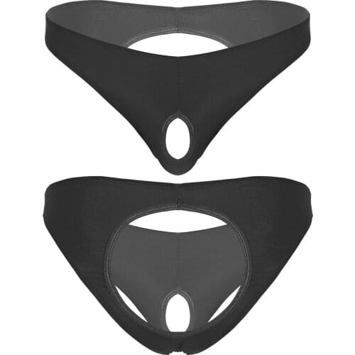 Mens Gay Male Hollow Out Open Butt Briefs Exotic Panties Lingerie Low Waist Open Penis Sissy Bondage Hot Underwear Underpants