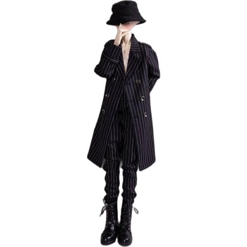 BJD doll clothes suit suit suitable for 1-3 1-4 uncle size fashion black and white striped suit pants suit doll accessories