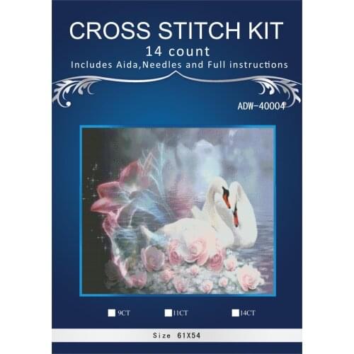 Oneroom,Love swan Needlework,Embroidery,DIY Floral Painting,Cross stitch,kits,14ct Basket home Cross-stitch,Sets For Embroidery