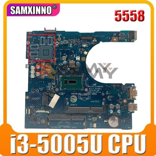Original CN-05HTPV 05HTPV Laptop motherboard For DELL Inspiron 5558 i3-5005U LA-B843P SR27G DDR3 Mainboard