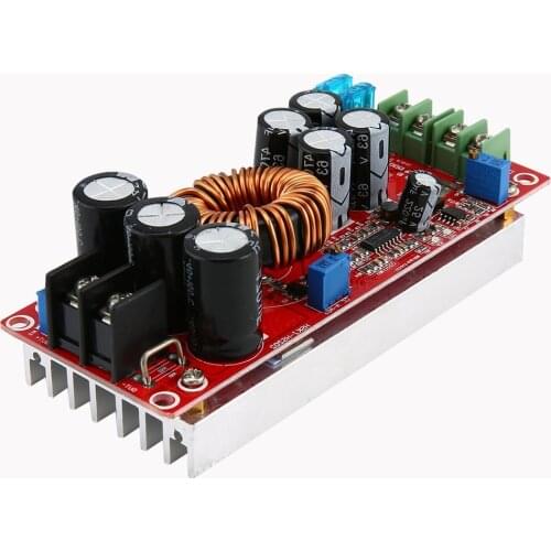 20A 1200W DC Boost Converter Step Up Power Supply 8-60V to 12-83V 24V 48V 12V Car Power Transformer Voltage Regulator Heat Sink