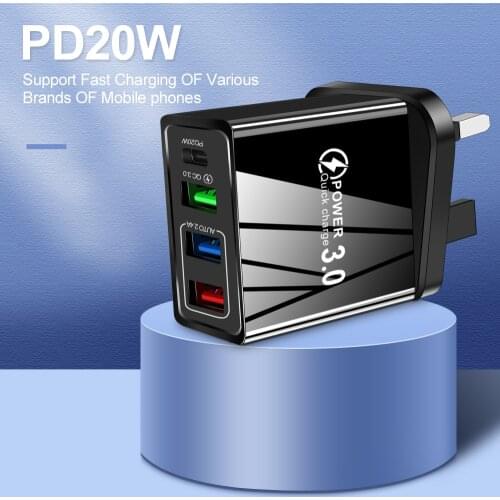 Fast Charger 3 Ports PD Quick Charge 3.0 type c Adapter For Samsung Xiaomi Ipone 12 11 Fast Charging Wall USB Phone Chargers