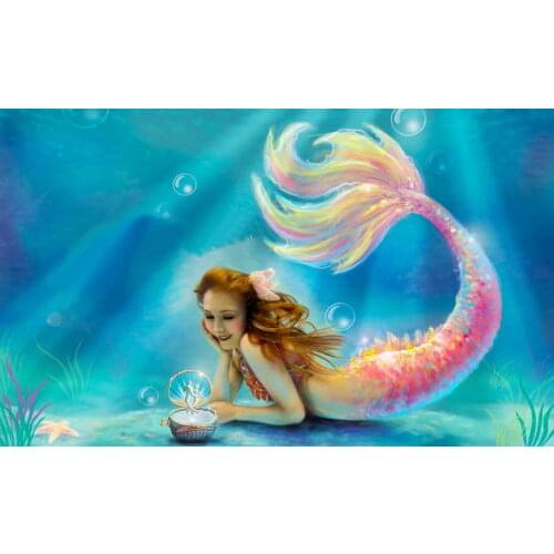 Modern Art Decor Fantasy Mermaid Oil Painting Wall Picture Printed On Canvas For Home Decorations